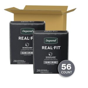 56 Count, Black, Small/Medium: Depend Real Fit Incontinence Underwear For Men, Maximum Absorbency, S/M, Black, 56 Count - Image 2