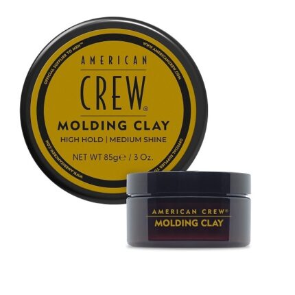 High hold American Crew Molding Clay with a matte finish for concentrated styling power and hair texture.