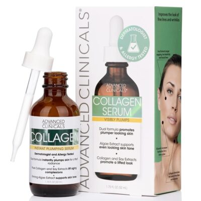 Advanced Clinicals Collagen Instant Plumping Serum For Fine Lines And Wrinkles. 1.75 Fl Oz.