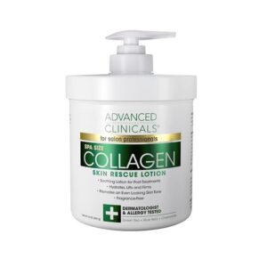Advanced Clinicals Collagen Skin Rescue Lotion - Hydrate, Moisturize, Lift, Firm. Great for Dry Skin (16oz) - Image 1