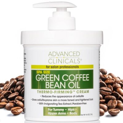 Advanced Clinicals Green Coffee Bean Oil Thermo-firming Body Cream 16oz Spa Size