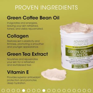 Advanced Clinicals Green Coffee Bean Oil Thermo-firming Body Cream 16oz Spa Size - Image 2