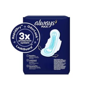 Always Maxi Size 4 Feminine Pads without Wings Overnight Absorbency Unscented 28 Count - Image 2