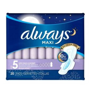 Always Extra Heavy Overnight Maxi Pads with Flexi-Wings - 20 Count (Pack of 1) - Image 1