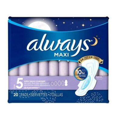 Always Extra Heavy Overnight Maxi Pads with Flexi-Wings - 20 Count (Pack of 1)