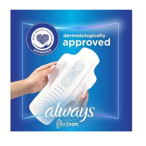 Always Infinity FlexFoam Pads for Women Size 4 Overnight Absorbency, Up to 12 Hours Zero Leaks, Zero Feel Protection, with Wings Unscented, 38 Count - Image 5