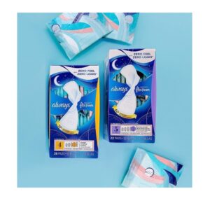 Always Infinity FlexFoam Pads for Women Size 4 Overnight Absorbency, Up to 12 Hours Zero Leaks, Zero Feel Protection, with Wings Unscented, 38 Count - Image 7