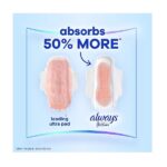 Always Infinity Pads Size 3, Extra Heavy Flow Absorbency With Wings, Unscented - Image 3