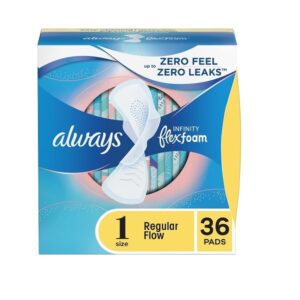 Always Infinity Pads With Wings, Regular Absorbency , 36 count , Pack of 2 - Image 1