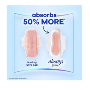 Always Infinity Pads With Wings, Regular Absorbency , 36 count , Pack of 2 - Image 3