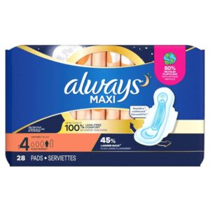 Always Maxi Overnight Pads with Wings, Size 4, Overnight, Unscented, 84 CT - Image 9