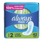 Always Infinity FlexFoam sanitary pads heavy flow size 2 unscented pack of 32 zero feel zero leaks