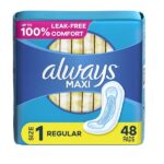Always Maxi Regular sanitary pads size 1 pack of 48 for regular flow with leak-free comfort
