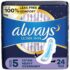 Always ultra thin overnight pads size 5 extra heavy unscented 24 count front packaging india