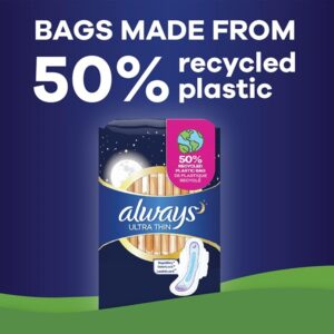 Always Ultra Thin Extra Heavy Overnight Pads, 24 Count - Image 7