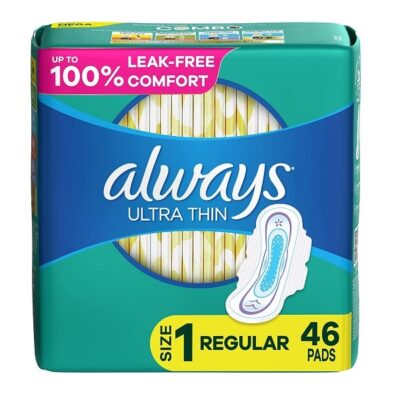 Always Ultra Thin Pads Regular W Flexi-Wings Unscented 46 Count