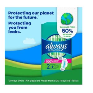 Always Ultra Thin, Size 1, Regular Pads With Wings, Unscented 36 Count - Image 5