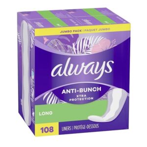 Always Xtra Protection Long Daily Liners Unscented 108 Count - Image 2