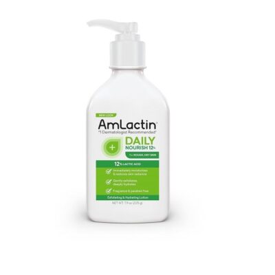 AmLactin Daily Moisturizing Body Lotion | Instantly Hydrates, Relieves Roughness | Powerful Alpha-Hydroxy Therapy Gently Exfoliates | Smooths Rough, Dry Skin | Paraben-Free 7.9 oz.