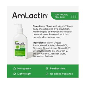 AmLactin Daily Moisturizing Body Lotion | Instantly Hydrates, Relieves Roughness | Powerful Alpha-Hydroxy Therapy Gently Exfoliates | Smooths Rough, Dry Skin | Paraben-Free 7.9 oz. - Image 4