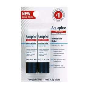 Aquaphor Lip Repair Stick - Soothes Dry Chapped Lips - Two .17 Oz Sticks - Image 1