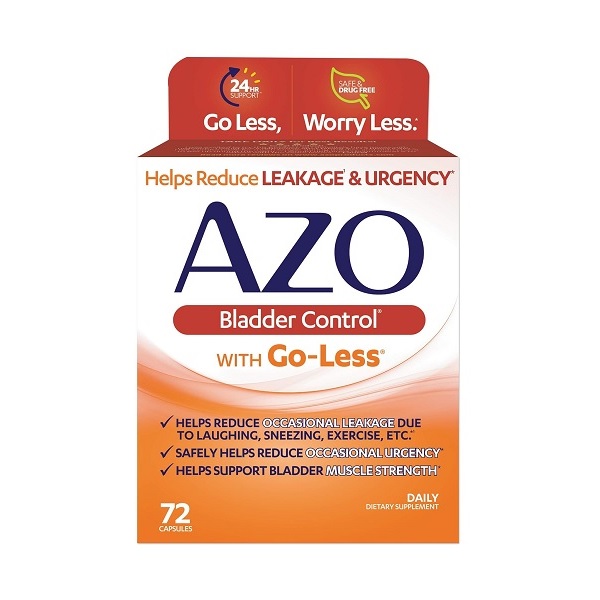 AZO Bladder Control with Go-Less, 72 capsules, bladder support supplement.