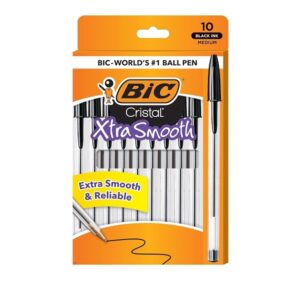 BIC Cristal Xtra Smooth Ballpoint Pen, Medium Point (1.0mm), Black, 10-Count - Image 2