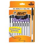 BIC Cristal Xtra Smooth Ballpoint Pen, Medium Point (1.0mm), Black, 10-Count - Image 2