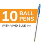 BIC Cristal Xtra Smooth Ballpoint Pen, Medium Point (1.0mm), Blue, 10-Count - Image 2