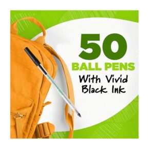 BIC Ecolutions Round Stic Ballpoint Pen, Medium Point (1.0mm), Black, 50-Count - Image 3