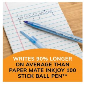 BIC Round Stic Ball Pen - Blue Body, Blue Ink, Pack of 10 - Image 4
