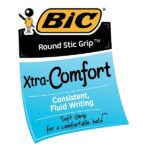 BIC Round Stic Grip Xtra Comfort Ball Pen, Medium Point (1.2 mm), Blue, 12-Count - Image 3
