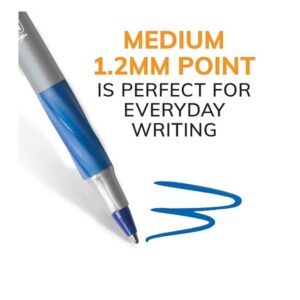BIC Round Stic Grip Xtra Comfort Ball Pen, Medium Point (1.2 mm), Blue, 12-Count - Image 4