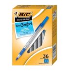 BIC Round Stic Grip Xtra Comfort Ball Pen, Medium Point (1.2 mm), Blue, 36-Count - Image 3