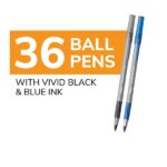 BIC Round Stic Grip Xtra Comfort Ballpoint Pen, Medium Point (1.2mm), Black & Blue, Soft Grip For Added Comfort And Control, 36-Count - Image 2