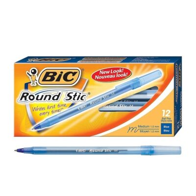 BIC Round Stic Xtra Life Ball Pen - 12 Count, Blue