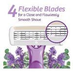 BIC Soleil Escape Women's Disposable Razors, 4 Blade Ladies Razors, Moisture Strip With 100% Natural Almond Oil, Lavender and Eucalyptus Scented Handles, 4 Pack - Image 2