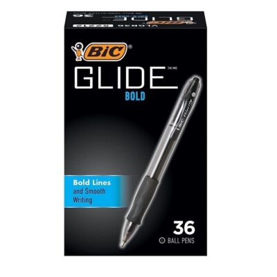 BIC Velocity Bold Retractable Ball Pen, Bold Point (1.6mm), Black, 36-Count