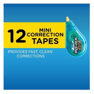 BIC Wite-Out Brand Mini Correction Tape, White, Tape Applies Dry, Great For School And Home 12-Count - Image 2
