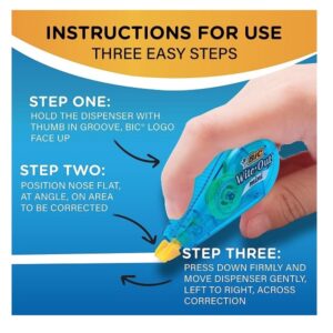 BIC Wite-Out Brand Mini Correction Tape, White, Tape Applies Dry, Great For School And Home 12-Count - Image 6