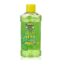 Front product package layout of a banana boat aloe after sun gel translucent green bottle