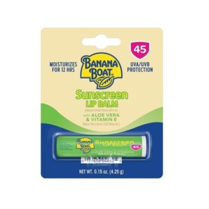 Banana Boat Sunscreen Lip Balm Aloe Vera With Vitamin E SPF 45 0.15 oz by Banana Boat