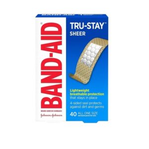 Band-Aid Brand Tru-Stay Sheer Strips Adhesive Bandages for First Aid and Wound Care, All One Size, 40 c - Image 1
