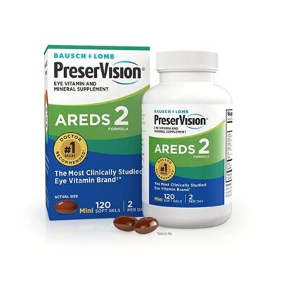 Bausch & Lomb PreserVision AREDS 2 Vitamin and Mineral Supplement 120 Count Soft Gels