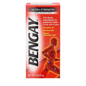 Ben Gay Ultra Strength Bengay Topical Pain Relief Cream - Non-Greasy Topical Analgesic for Minor Arthritis, Muscle, Joint, and Back Pain, Camphor, Menthol & Methyl Salicylate, 2 oz - Image 1