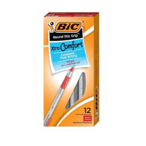 BIC Corporation Gsmg11Rd Ultra Round Stic Grip Ballpoint Stick Pen Red Ink Medium Dozen - Image 2