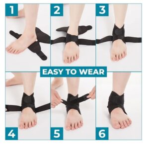 Bodyprox Ankle Support Brace, Breathable Neoprene Sleeve, Free size, Adjustable Wrap - Image 3