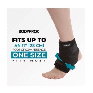 Bodyprox Ankle Support Brace, Breathable Neoprene Sleeve, Free size, Adjustable Wrap - Image 4
