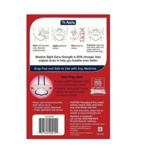 Breathe Right Extra Strength Tan Strips Reduces Snoring-Free Nasal Strips for Nasal Congestion Relief-72 Count - Image 2