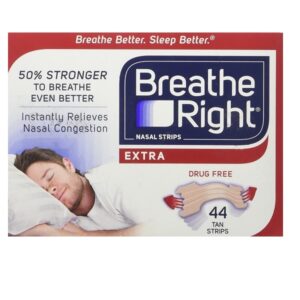 Breathe Right Extra Strong, One Size Fits All Nasal Strips, 44 Count - Tan - Image 1